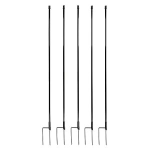 horizont strongLine Zusatzpfahl 110 cm für Weidenetze – 5 stabile Fiberglaspfähle schwarz mit Doppelspitze für sicheren