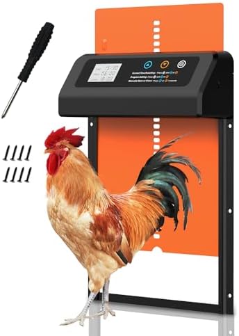Automatische Hühnerklappe von – Aluminiumlegierung, LCD-Display, anti-klemmt, ideal für Hühnerfreilauf