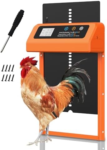 Automatische Hühnerklappe von – Aluminiumlegierung, LCD-Display, anti-klemmt, ideal für Hühnerfreilauf