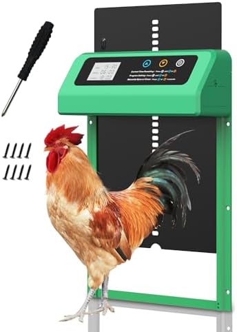 Automatische Hühnerklappe von – Aluminiumlegierung, LCD-Display, anti-klemmt, ideal für Hühnerfreilauf