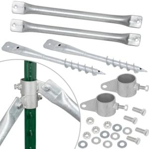 VOSS.farming Ecklösungs-Set Expert – T-Pfosten-Stabilisierungsset für robusten Halt im Garten, 2X Strebe 155cm, 2X Boden