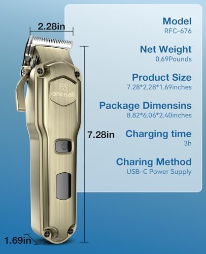 oneisall Leise Hundeschermaschine für dickes Fell – IPX7 wasserdicht, ideal für Profis und Langhaarkatzen!