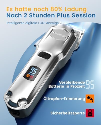 oneisall Leise Hundeschermaschine für dickes Fell – IPX7 wasserdicht, ideal für Profis und Langhaarkatzen!