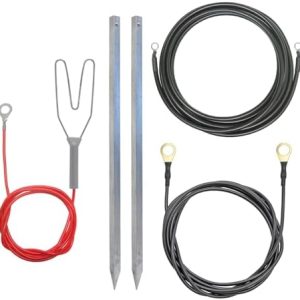 VOSS.farming Anschluss-Set für Weidezaungerät – Hochwertige Erdstäbe & Kabel für optimale Erdung im Elektrozaun