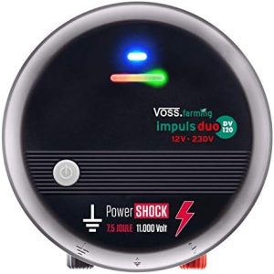 VOSS.farming Weidezaungerät Impuls Duo DV120 – Doppelte Schlagstärke, 7,5 Joule, ideal für Pferde, Rinder, Schafe und me