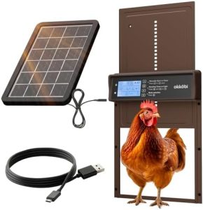 Okkobi Automatische Hühnerklappe Solar mit LCD Display & Fernbedienung – Sicherheit für Ihr Hühnergehege!