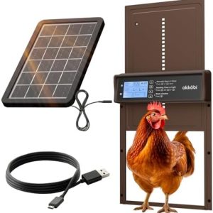 Okkobi Automatische Hühnerklappe Solar mit LCD Display & Fernbedienung – Sicherheit für Ihr Hühnergehege!