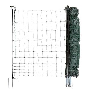 horizont Hühnerzaun strongLine 50m - Mobiler Geflügelzaun 120cm hoch, 15 Fiberglaspfähle, ideal für Garten und Tierhaltu