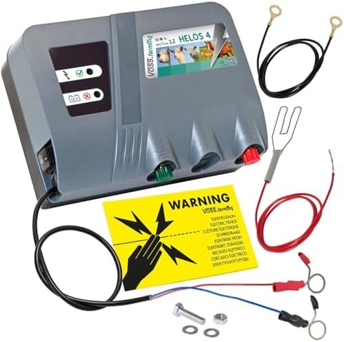 VOSS.farming 12V 230V Solar Weidezaungerät HELOS 4 – Zuverlässiger Elektrozaun für optimale Sicherheit von Pferden, Rind