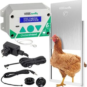 VOSS.farming automatische Hühnertür ChickenFriend 300x400mm – praktische Türöffner-Lösung für Hühnerstall