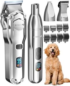 oneisall 4 in 1 Hundeschermaschine für dickes Fell - Leise Profi Trimmer für kleine und große Hunde und Katzen mit 4h Ak