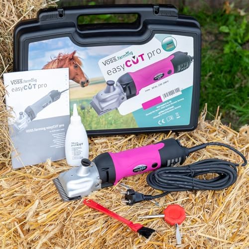 VOSS.farming easyCUT Pro Pferdeschermaschine Pink - Effizientes Schermesser Set für müheloses Pferdescheren