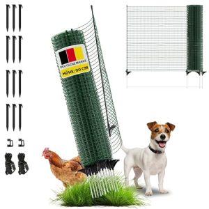 horizont Begrenzungszaun FIX - Mobiler 90 cm hoher Zaun, 25m lang, ideal für Beetschutz und Hunde, robust für Garten und