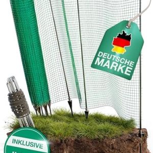 Mobiler Hundezaun 25m x 90cm, Komplett-Set für Garten, ideal für Kleintiere, sofort einsatzbereit