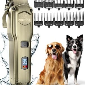 oneisall Leise Hundeschermaschine für dickes Fell – IPX7 wasserdicht, ideal für Profis und Langhaarkatzen!
