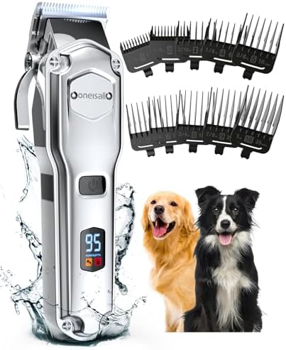 oneisall Leise Hundeschermaschine für dickes Fell – IPX7 wasserdicht, ideal für Profis und Langhaarkatzen!