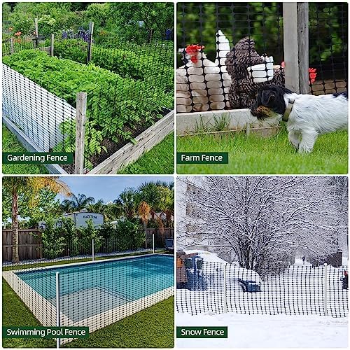 Ohuhu 30m mobiler Begrenzungszaun für Hunde – Engmaschiger Steckzaun, ideal für Garten und Hof, 1m hoch mit 25 Pfählen,